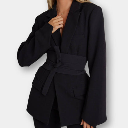 Elegant Blazer with Belt and Wide Sleeves for Women | Beitske